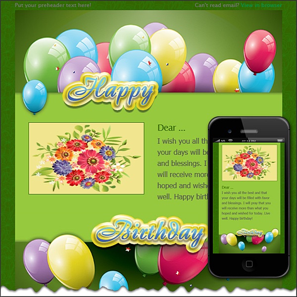  Happy Birthday Wishes Html Template Free Download Birthday Template 